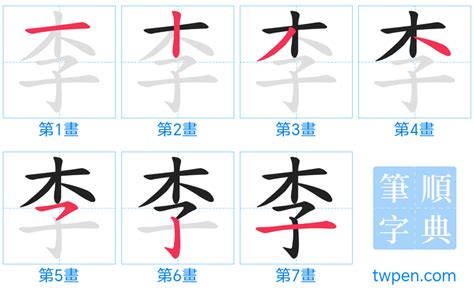 李筆畫|李的筆順 國字「李」筆畫